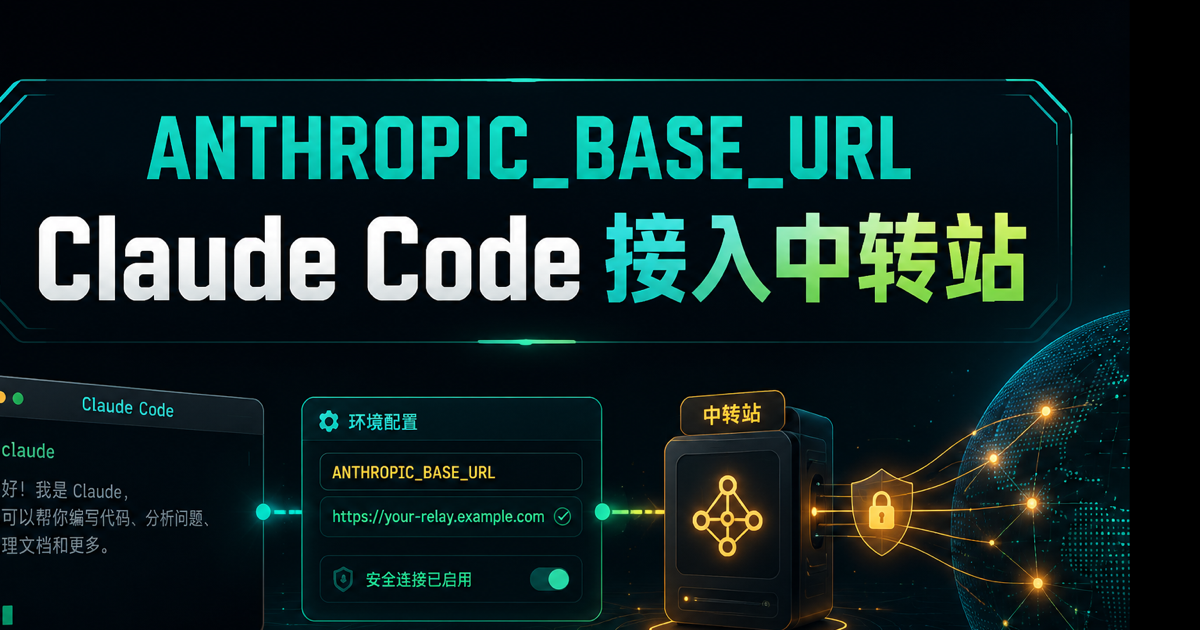 ANTHROPIC_BASE_URL，Claude Code 接入中转站文章封面