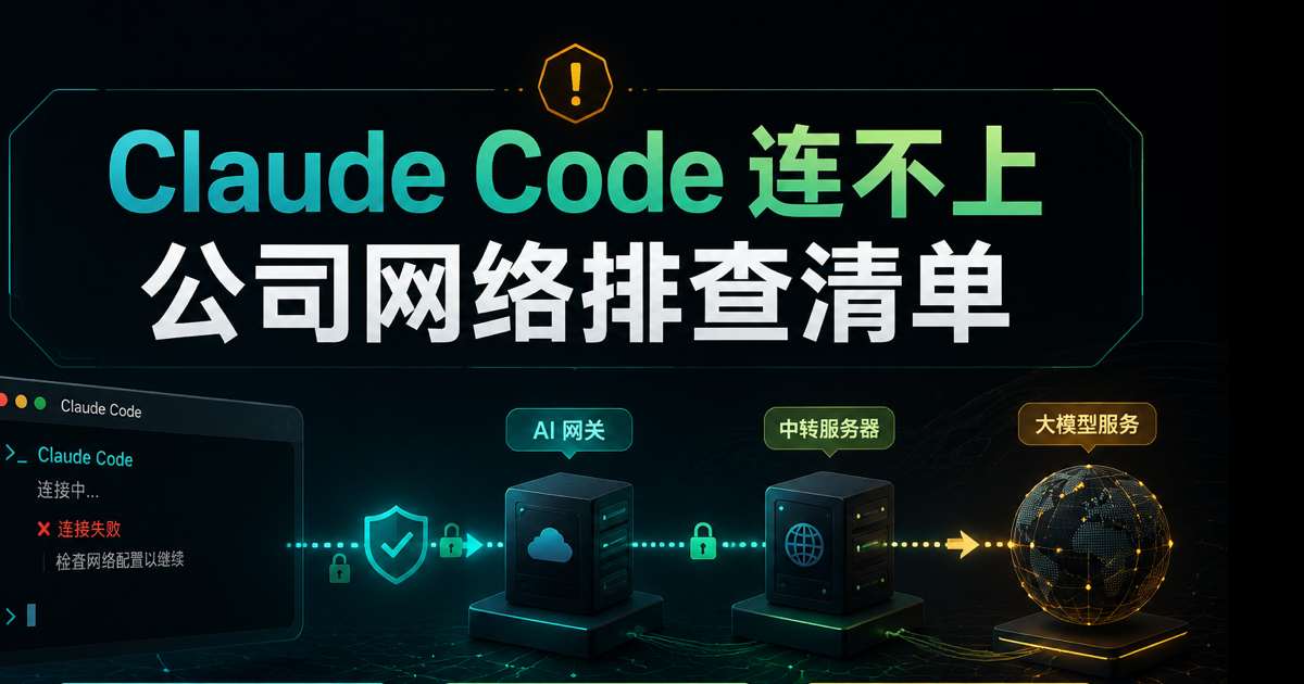 Claude Code 连不上，公司网络排查清单文章封面