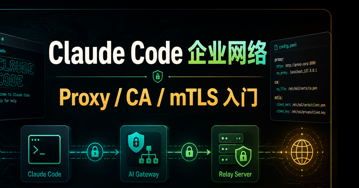 Claude Code 企业网络,Proxy / CA / mTLS 入门文章封面
