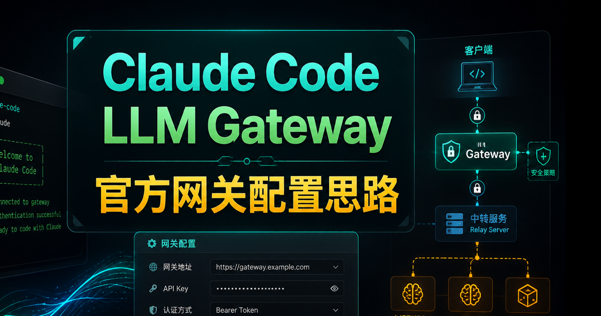 Claude Code LLM Gateway，官方网关配置思路文章封面