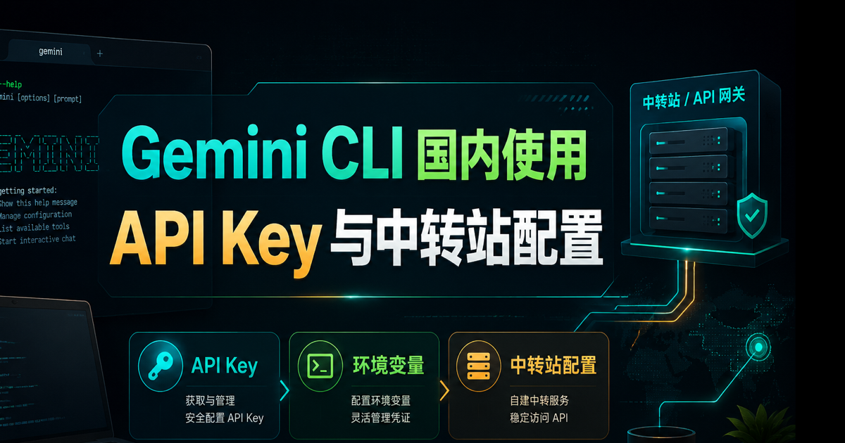 Gemini CLI 国内使用,API Key 与中转站配置文章封面